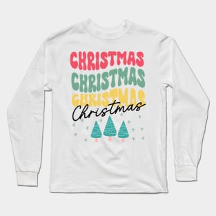 Christmas Colorful Text Long Sleeve T-Shirt